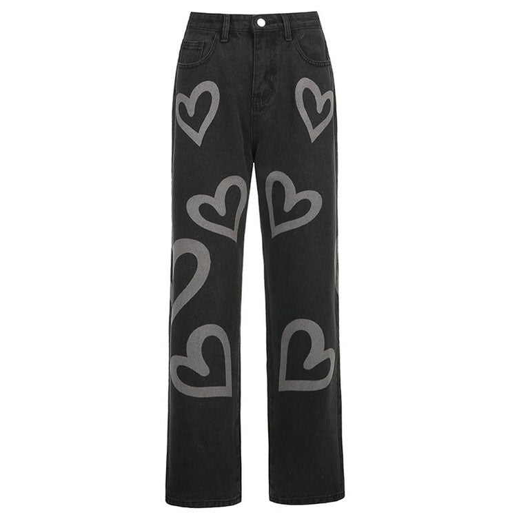VILZSTUDIOS Y2K graffiti high-waist wide jeans for streetwear fashion