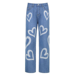 VILZSTUDIOS Y2K graffiti high-waist wide jeans for streetwear fashion