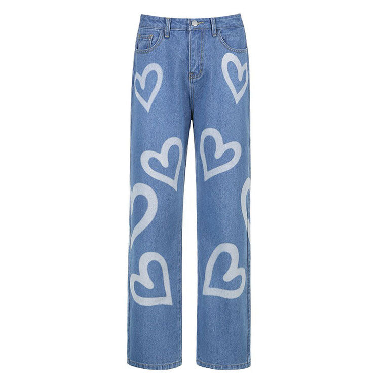 VILZSTUDIOS Y2K graffiti high-waist wide jeans for streetwear fashion