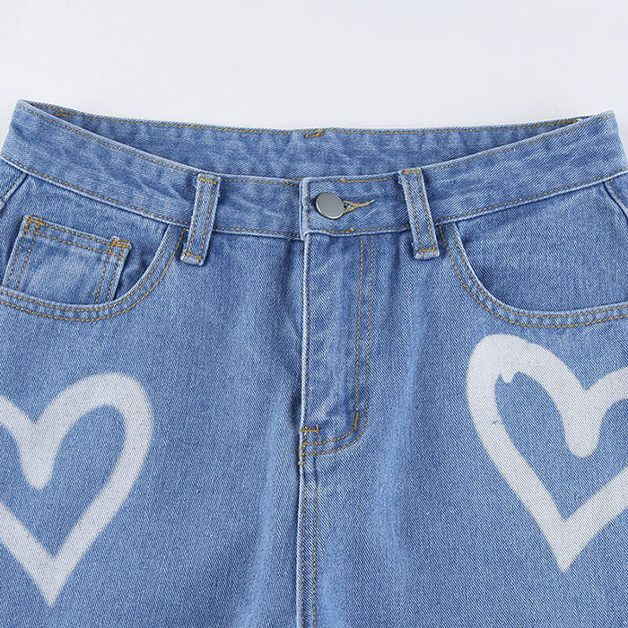 VILZSTUDIOS Y2K graffiti high-waist wide jeans for streetwear fashion