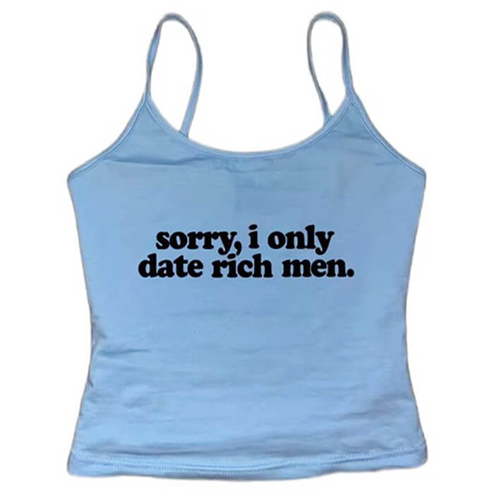 VILZSTUDIOS Y2K graphic cami tank top with statement text