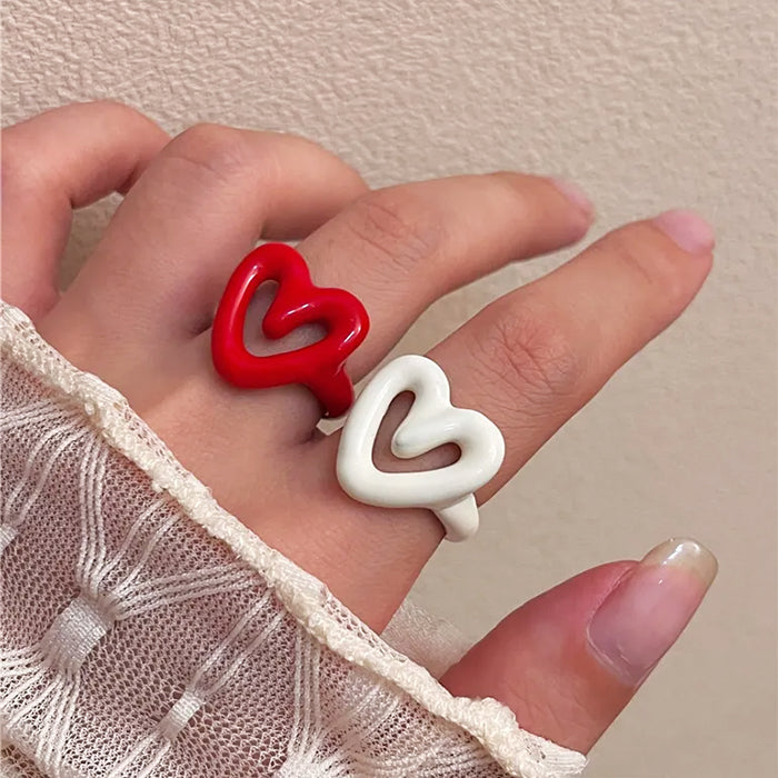 VILZSTUDIOS Adjustable heart ring for trendy fashion