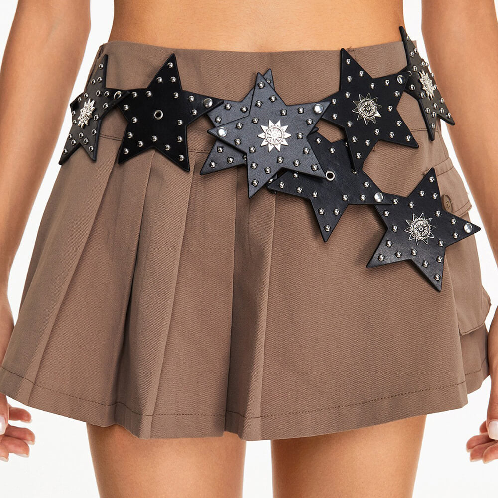 VILZSTUDIOS Y2K star-shaped studded hip belt in vegan leather