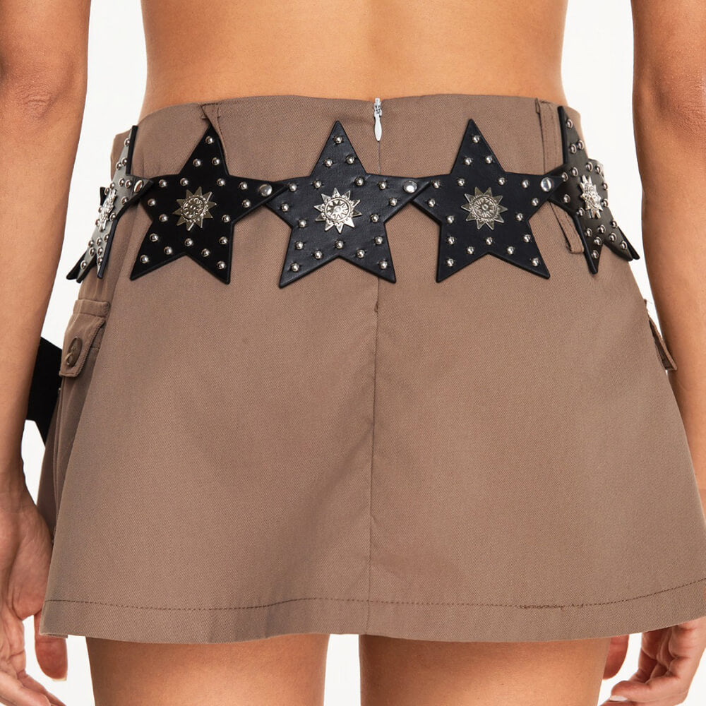 VILZSTUDIOS Y2K star-shaped studded hip belt in vegan leather