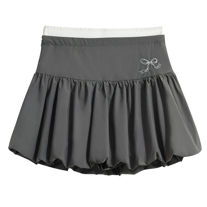 VILZSTUDIOS Y2K inspired balloon mini skirt with high waist and pleated design
