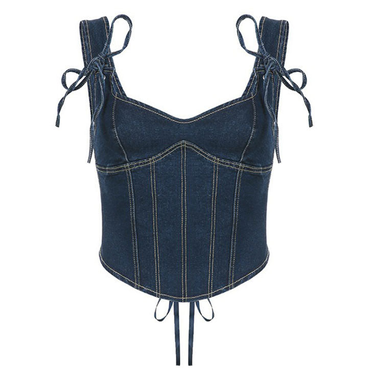 VILZSTUDIOS Y2K Inspired Denim Lace-Up Corset product image