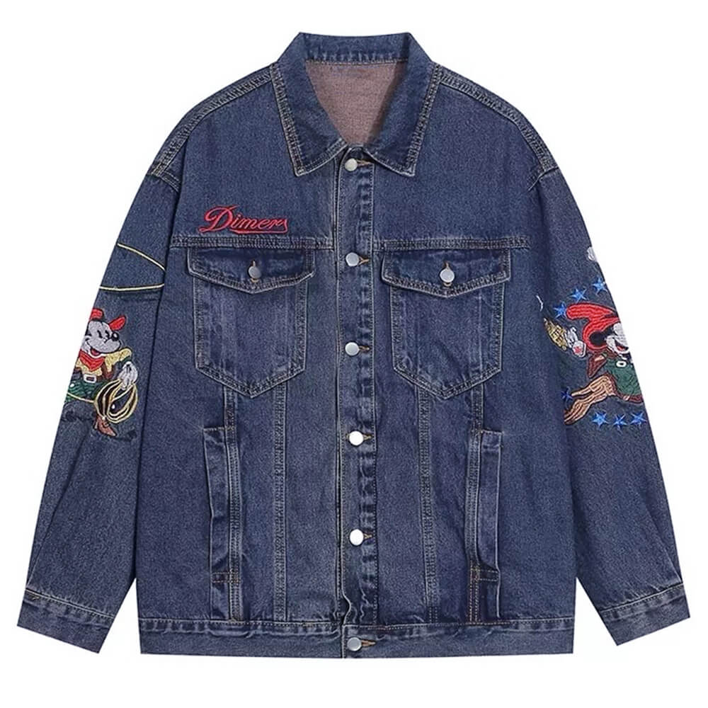 VILZSTUDIOS Embroidered denim jacket for streetwear fashion