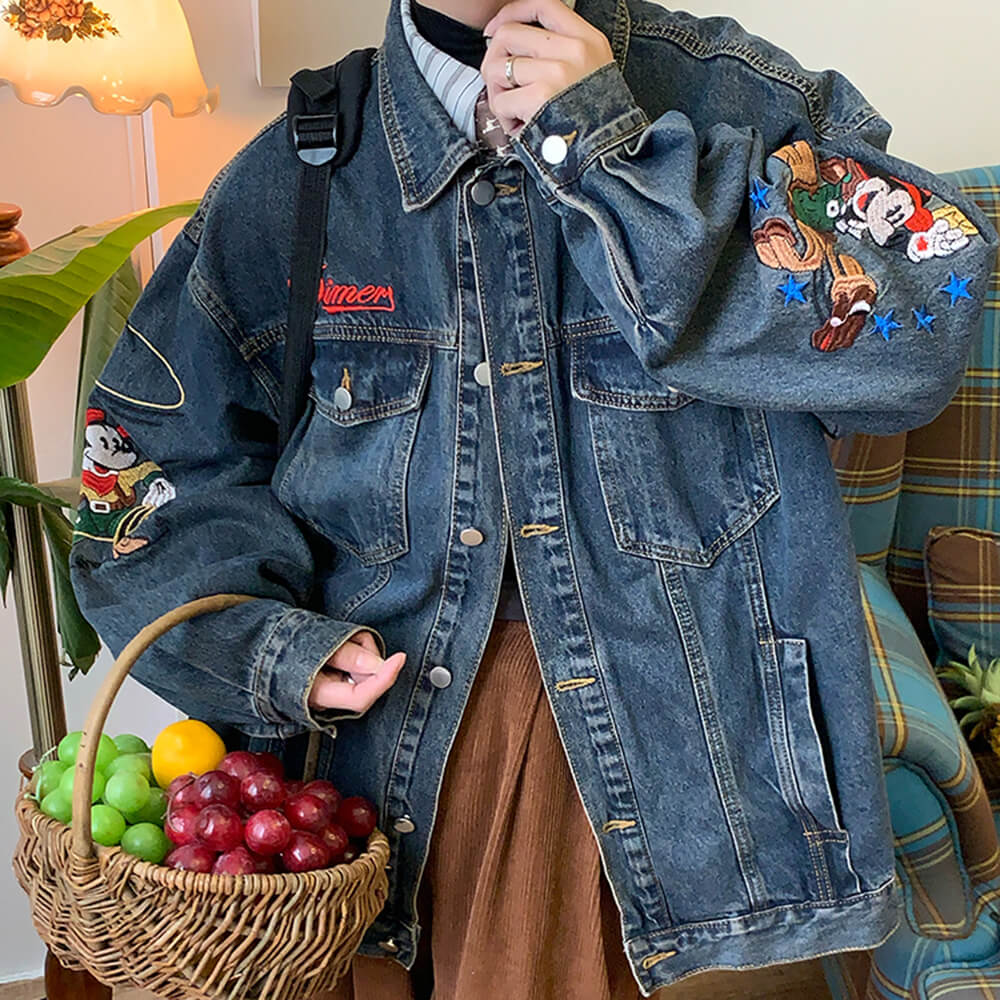 VILZSTUDIOS Embroidered denim jacket for streetwear fashion