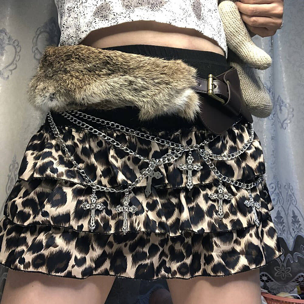 VILZSTUDIOS Faux fur belt with adjustable leather strap