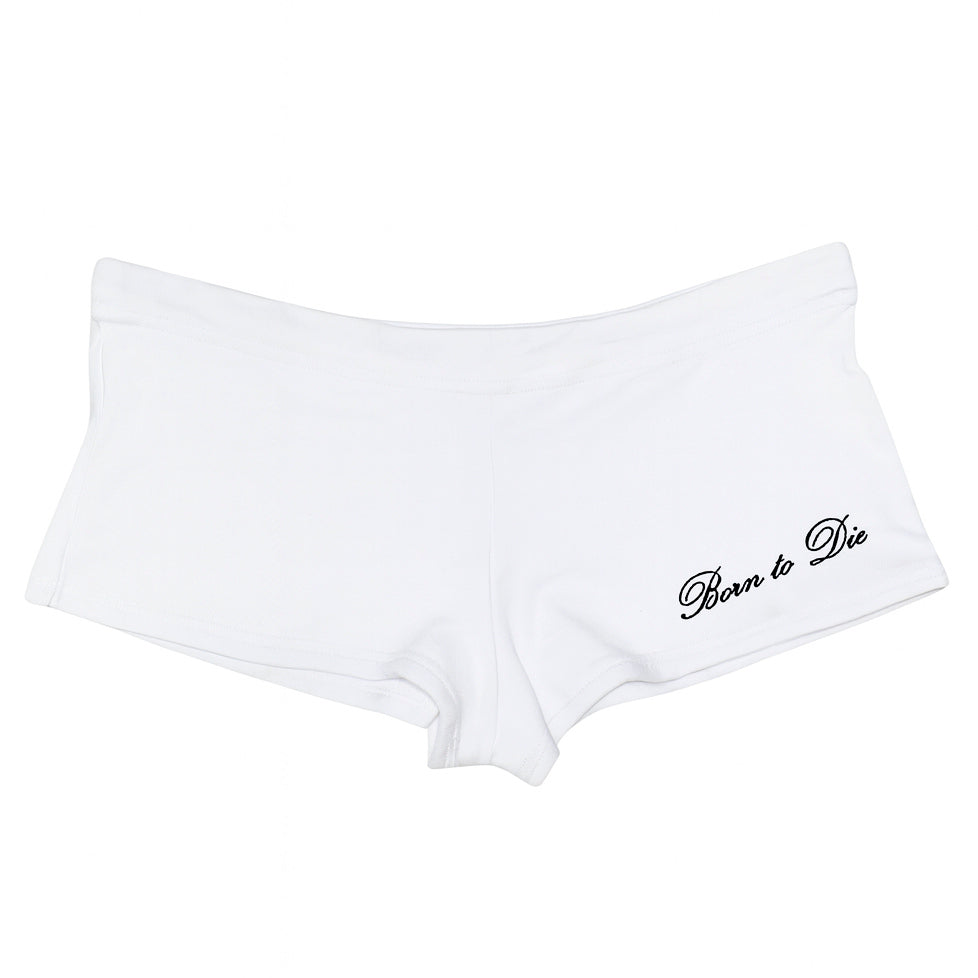 VILZSTUDIOS Y2K graphic micro shorts with bold lettering