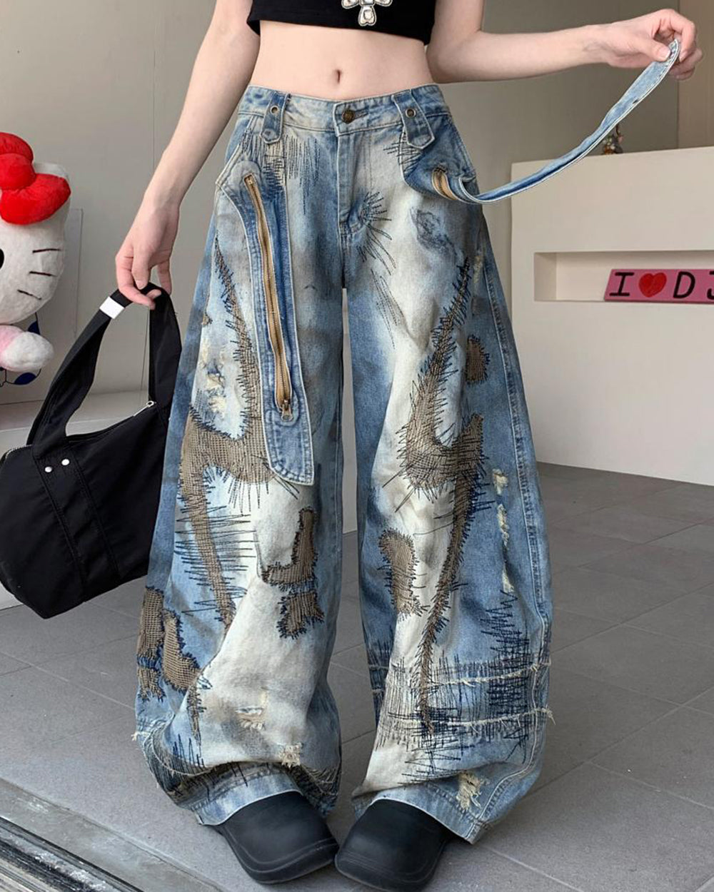 VILZSTUDIOS Oversized sketch jeans by VILZSTUDIOS