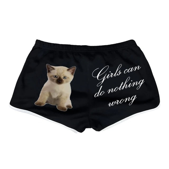 VILZSTUDIOS Playful booty shorts with kitten print