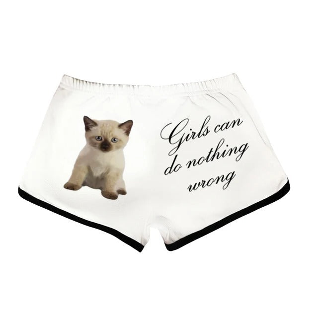 VILZSTUDIOS Playful booty shorts with kitten print