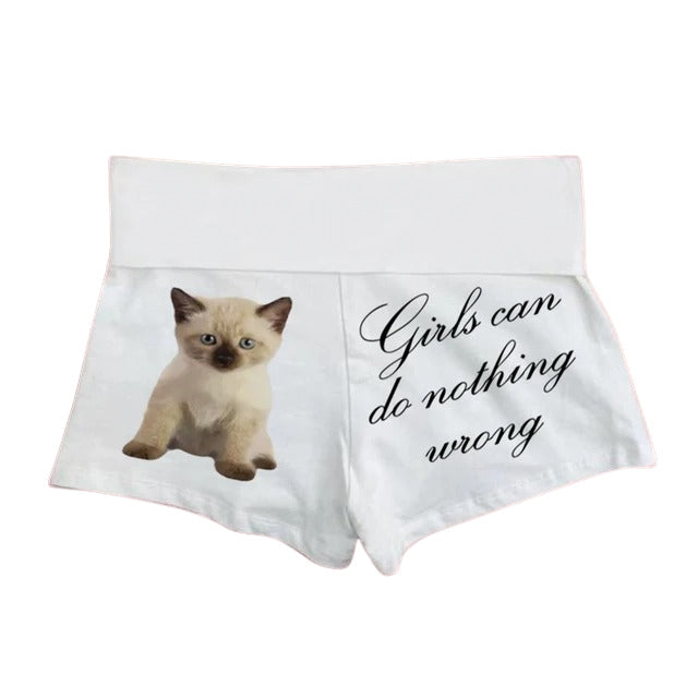 VILZSTUDIOS Cute kitten print shorts