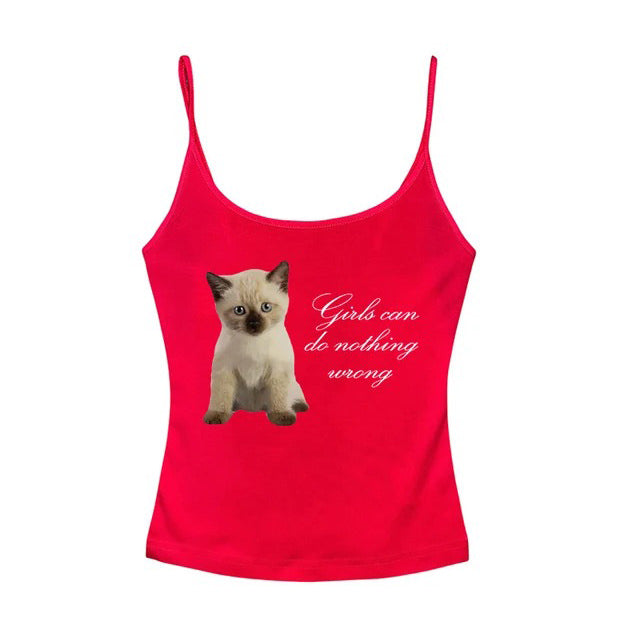 VILZSTUDIOS Stylish tank top with kitten print