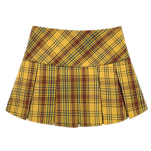 VILZSTUDIOS Stylish pleated mini skirt with checkered pattern