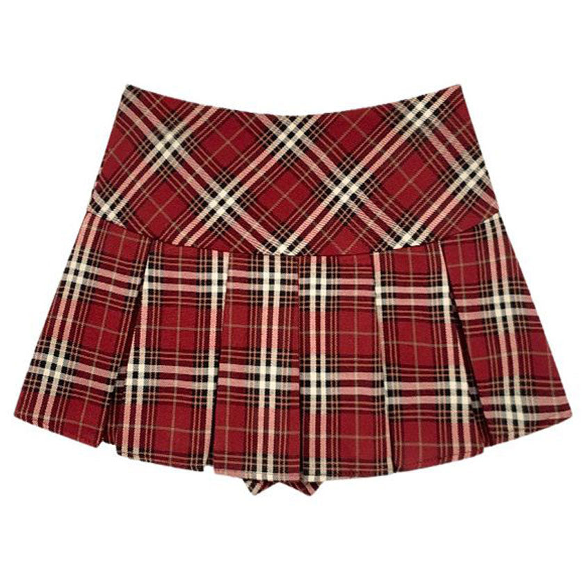 VILZSTUDIOS Stylish pleated mini skirt with checkered pattern