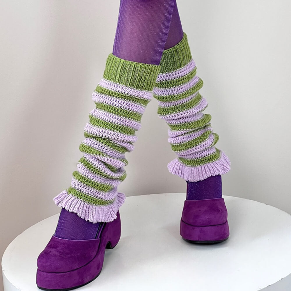 VILZSTUDIOS striped leg warmers from VILZSTUDIOS