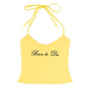 VILZSTUDIOS Stylish Y2K halter top with lace detailing