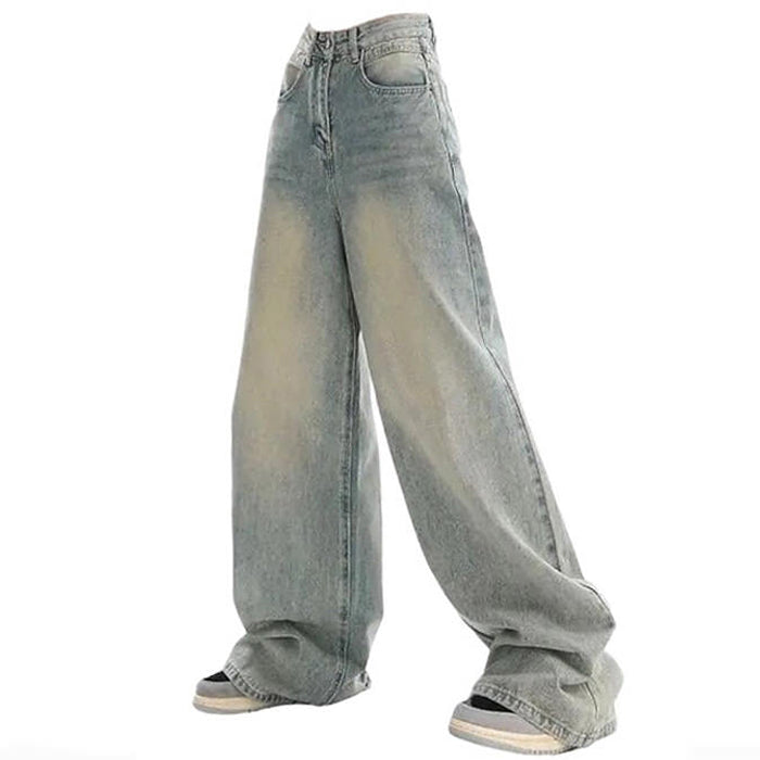 VILZSTUDIOS Light wash oversized jeans for streetwear fashion