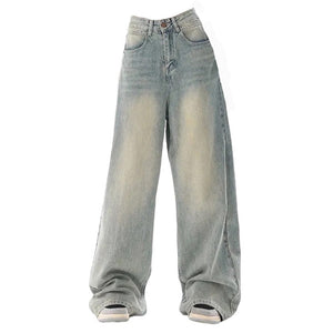 VILZSTUDIOS Light wash oversized jeans for streetwear fashion