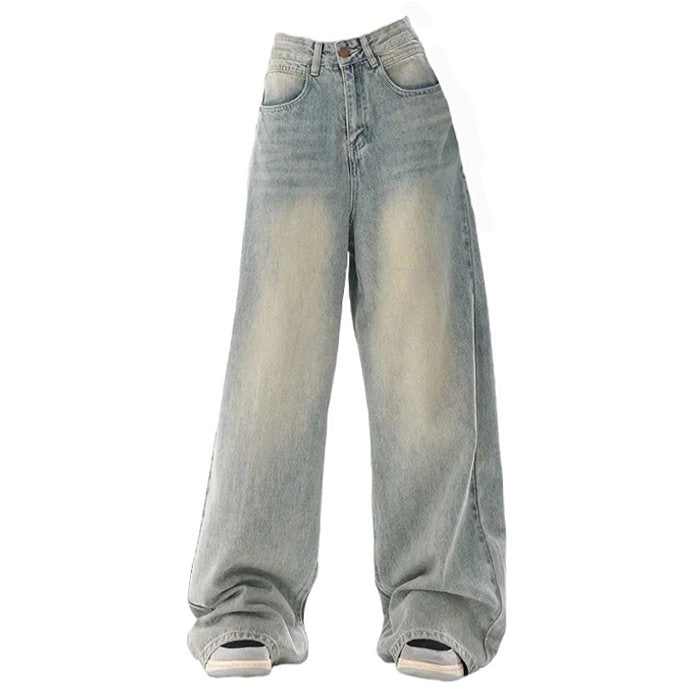 VILZSTUDIOS Light wash oversized jeans for streetwear fashion