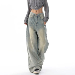 VILZSTUDIOS Light wash oversized jeans for streetwear fashion