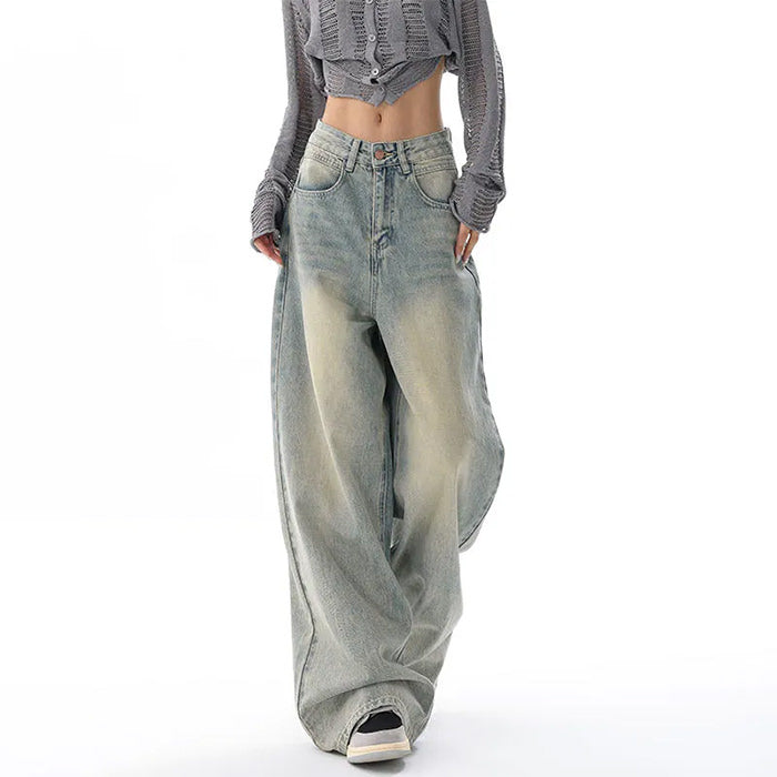 VILZSTUDIOS Light wash oversized jeans for streetwear fashion