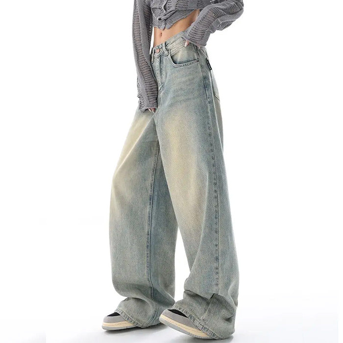 VILZSTUDIOS Light wash oversized jeans for streetwear fashion