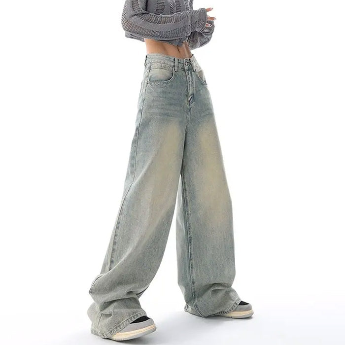 VILZSTUDIOS Light wash oversized jeans for streetwear fashion