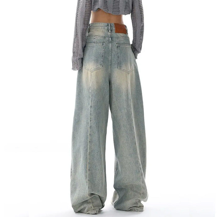 VILZSTUDIOS Light wash oversized jeans for streetwear fashion