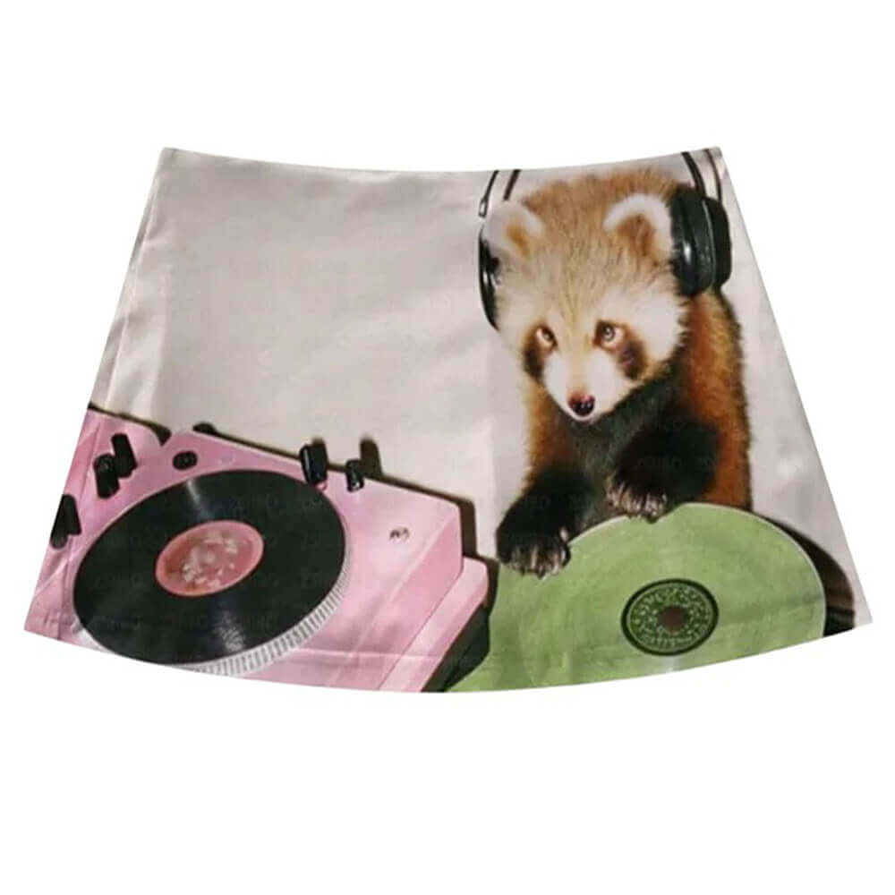 VILZSTUDIOS Y2K mini skirt with DJ print
