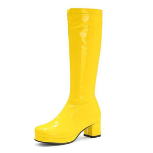 VILZSTUDIOS Stylish neon vinyl platform boots