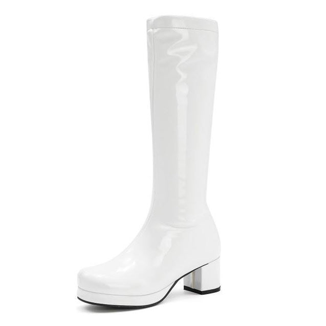 VILZSTUDIOS Stylish neon vinyl platform boots