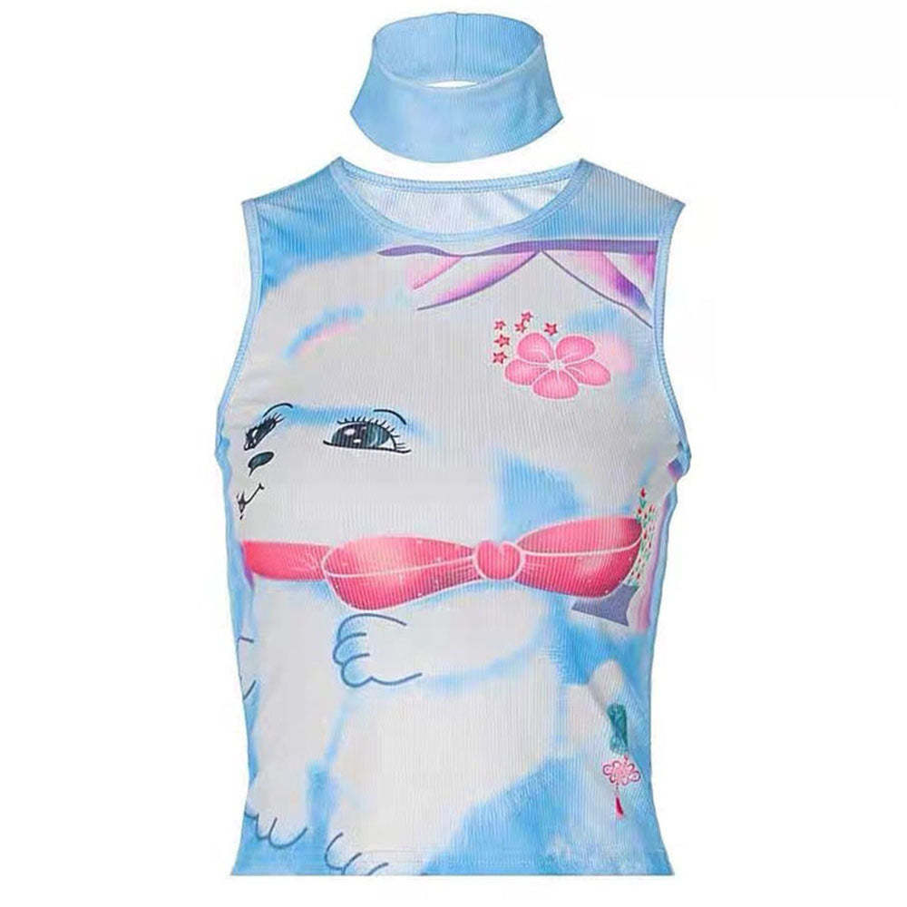 VILZSTUDIOS Fashionable tank top featuring a playful puppy design