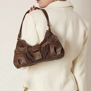 VILZSTUDIOS Stylish Y2K baguette bag with buckle accents