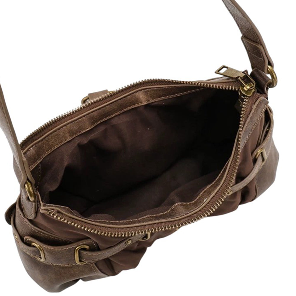 VILZSTUDIOS Stylish Y2K baguette bag with buckle accents
