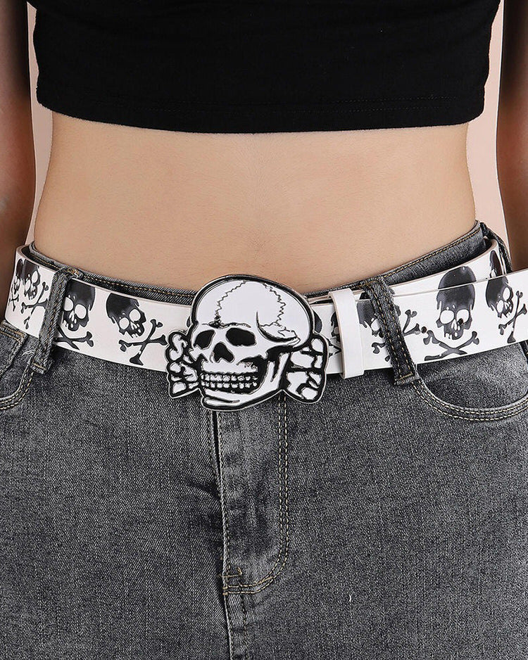VILZSTUDIOS Stylish skull buckle belt for streetwear fashion