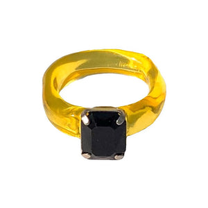 VILZSTUDIOS Chunky ring with rhinestones made of resin