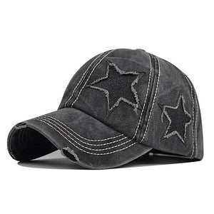 VILZSTUDIOS Denim baseball cap with glitter star design