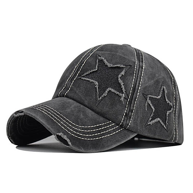 VILZSTUDIOS Denim baseball cap with glitter star design