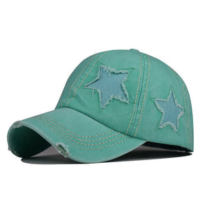 VILZSTUDIOS Denim baseball cap with glitter star design