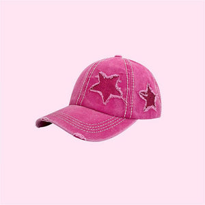 VILZSTUDIOS Denim baseball cap with glitter star design