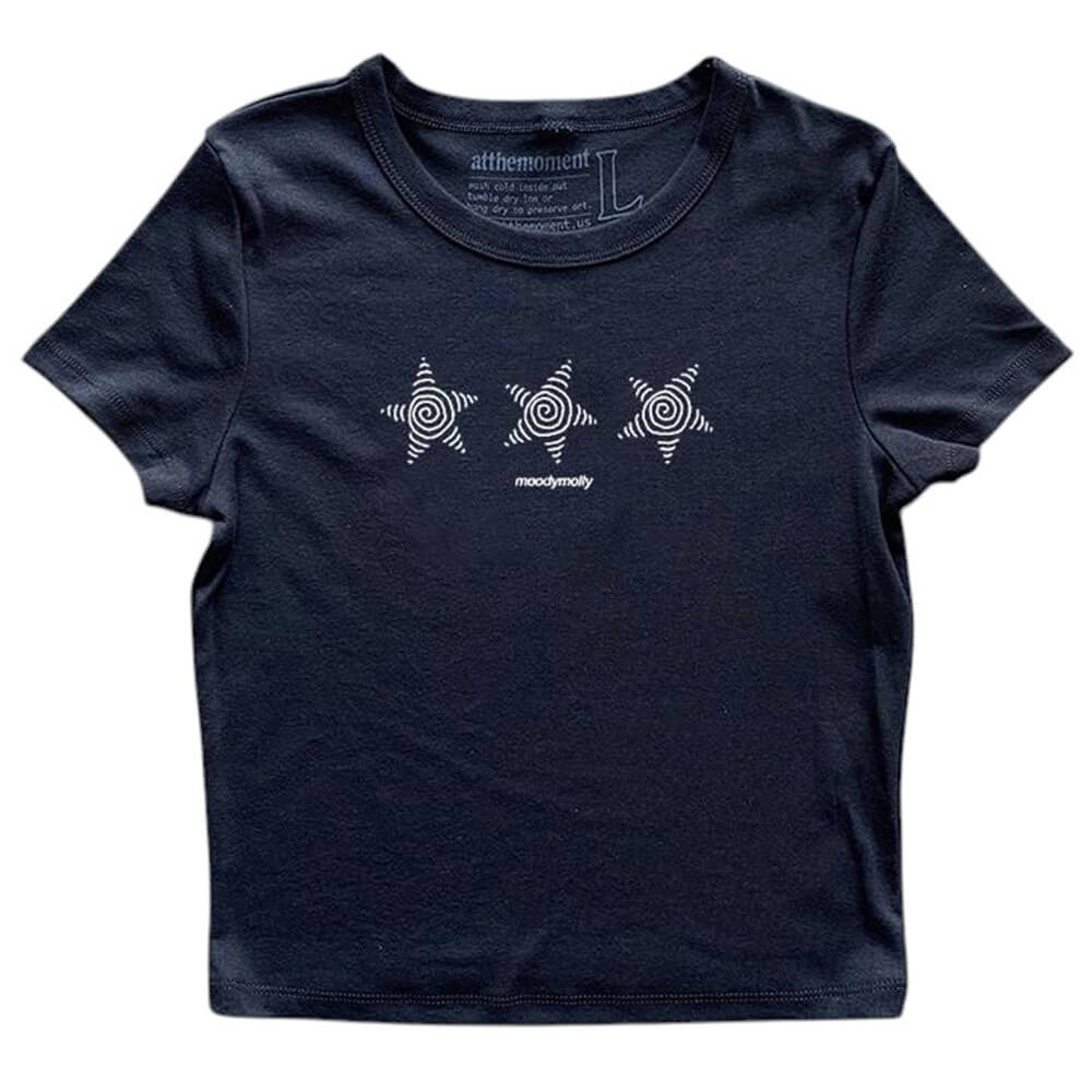 VILZSTUDIOS Y2K star print crop tee for streetwear fashion