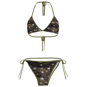VILZSTUDIOS Y2K style camo bikini set with star pattern
