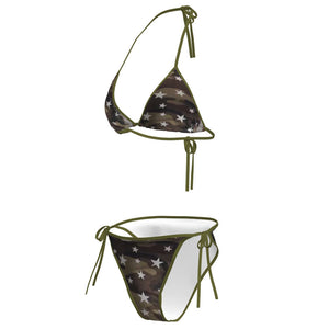 VILZSTUDIOS Y2K style camo bikini set with star pattern