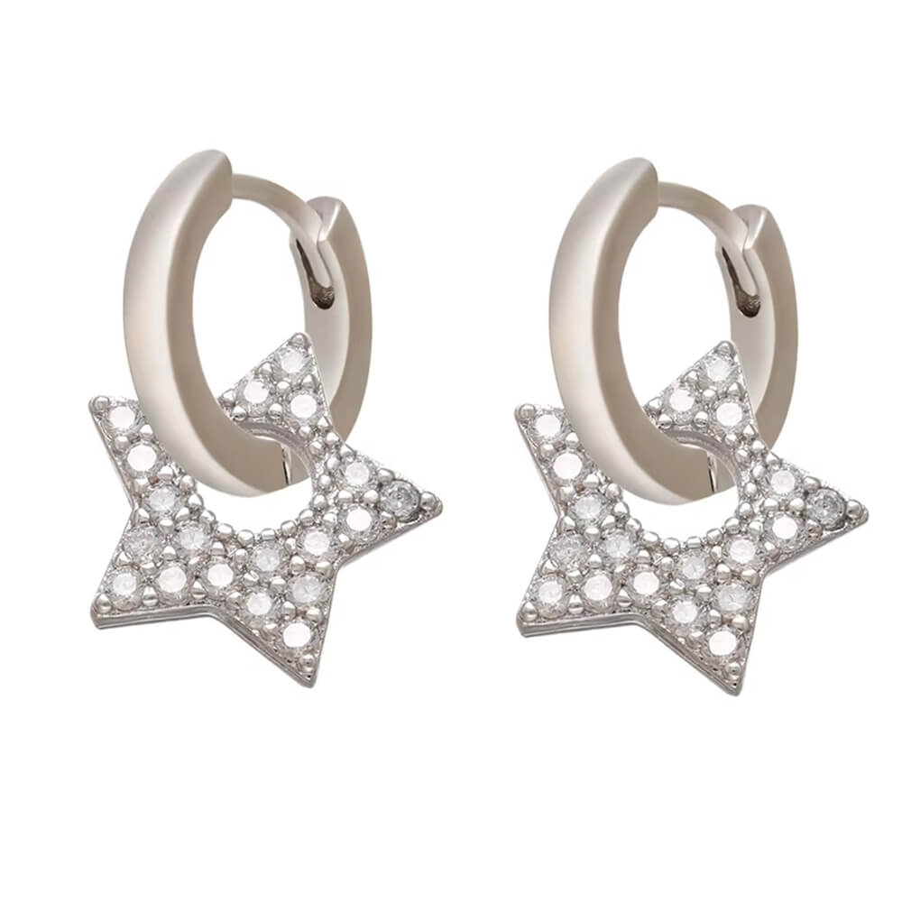 VILZSTUDIOS Stylish star-shaped earrings with rhinestone accents