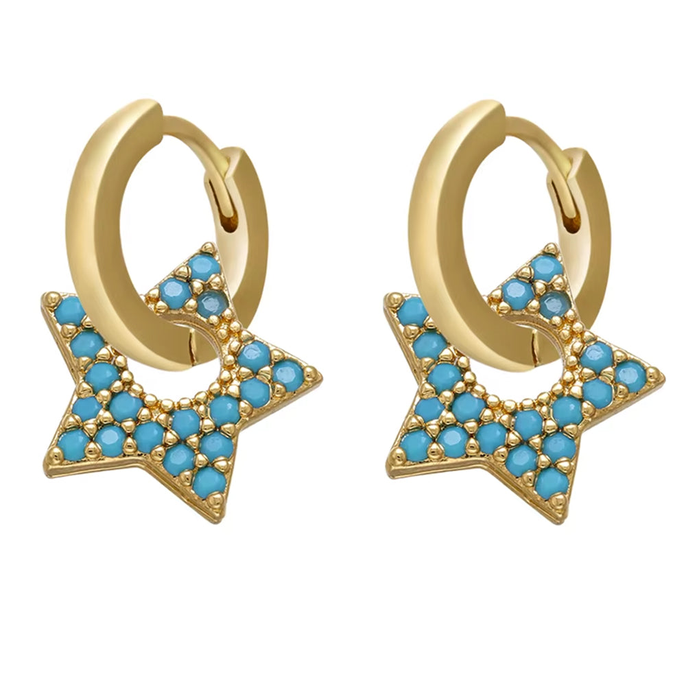 VILZSTUDIOS Stylish star-shaped earrings with rhinestone accents