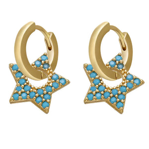 VILZSTUDIOS Stylish star-shaped earrings with rhinestone accents