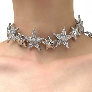 VILZSTUDIOS Stylish Y2K choker necklace with star designs
